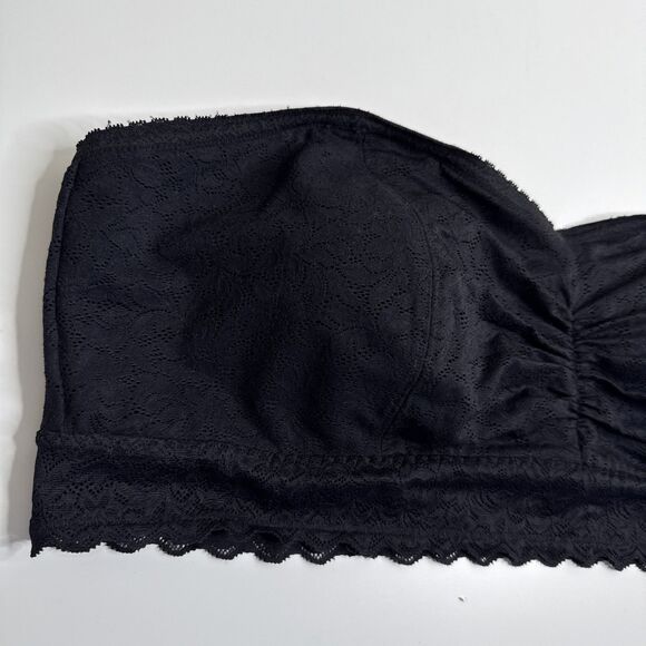 Y2K Torrid Curve Bralette 3X Black Lace Strapless Bandeau Stretch Crop Top - Picture 3 of 10